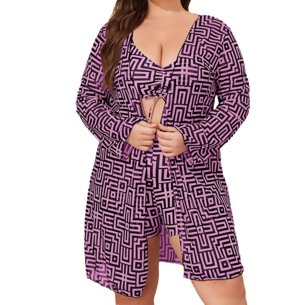 Damen Bademode-Set mit stylischem Kimono und Shorts Drune