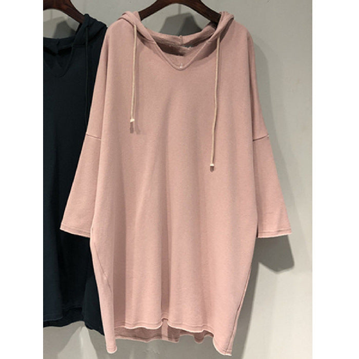 Damen Hoodie-Kleid mit großzügigem Schnitt und Kapuze Drune