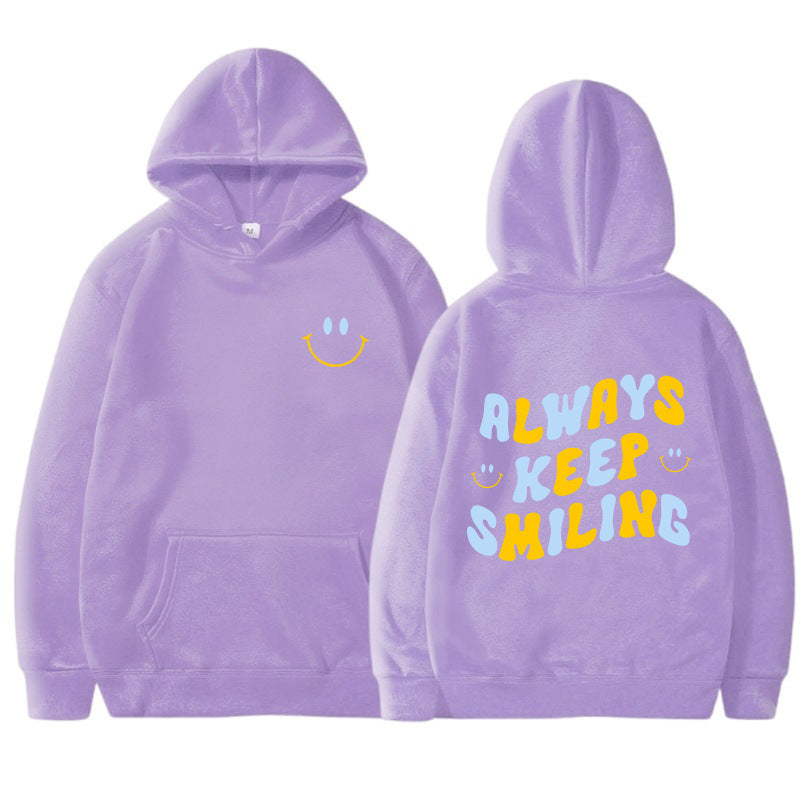 Damen Kapuzenpullover mit fröhlichem Schriftzug und praktischen Kängurutaschen Drune