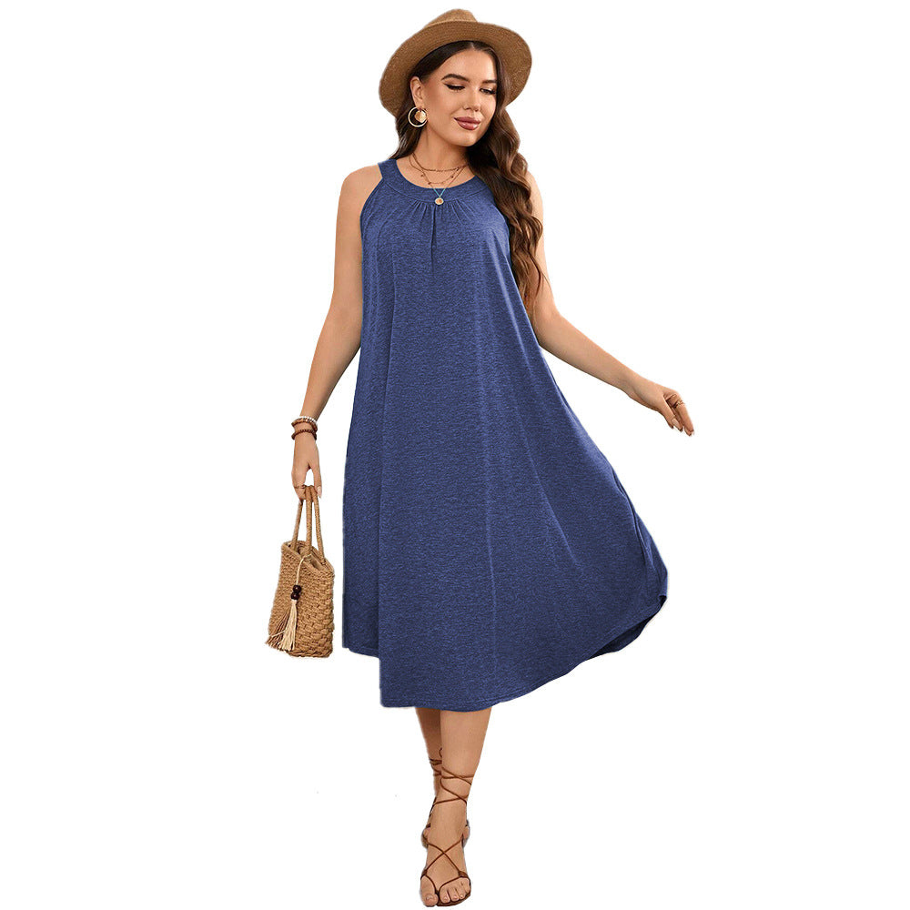 Damen lässiges A-Linien-Kleid mit großzügigem Schnitt und atmungsaktivem Material Drune