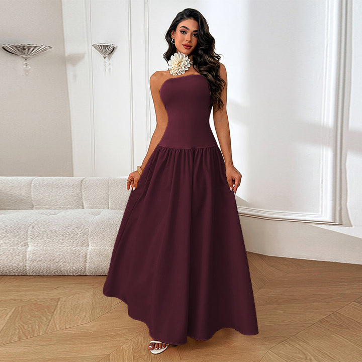 Damen Elegantes Maxikleid mit floralem Akzent Drune