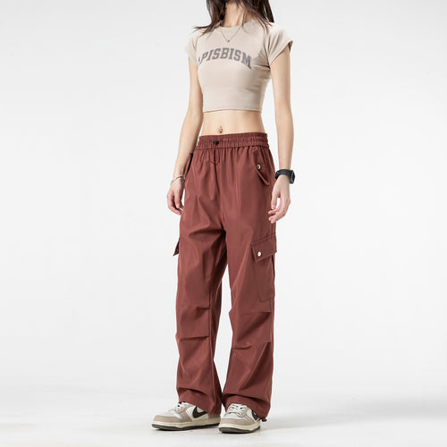Herren Weite Utility-Cargohose mit Tunnelzugbund, Klapptaschen und verstellbaren Saumabschlüssen Drune