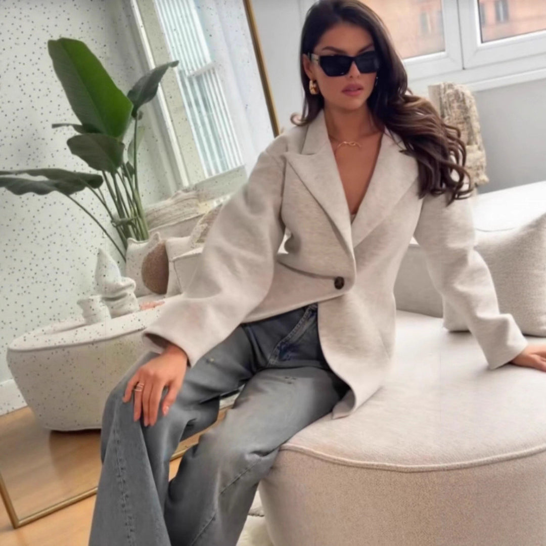 Damen Oversize Blazerjacke mit elegantem Schnitt und voluminösen Ärmeln Drune