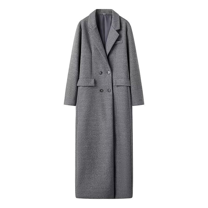 Damen nan extra langer Oversize-Wollmix-Mantel mit Schalkragen, doppelreihiger Knopfleiste und aufgesetzten Pattentaschen Drune