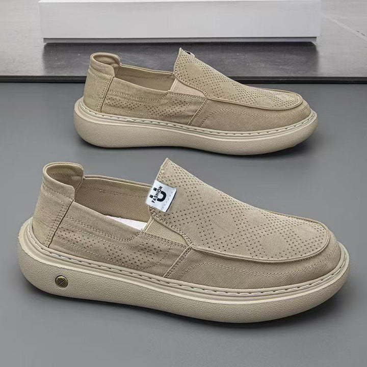 Herren Slip-On Plateau-Sneaker mit perforiertem Veloursleder und gepolstertem Komfortfußbett Drune