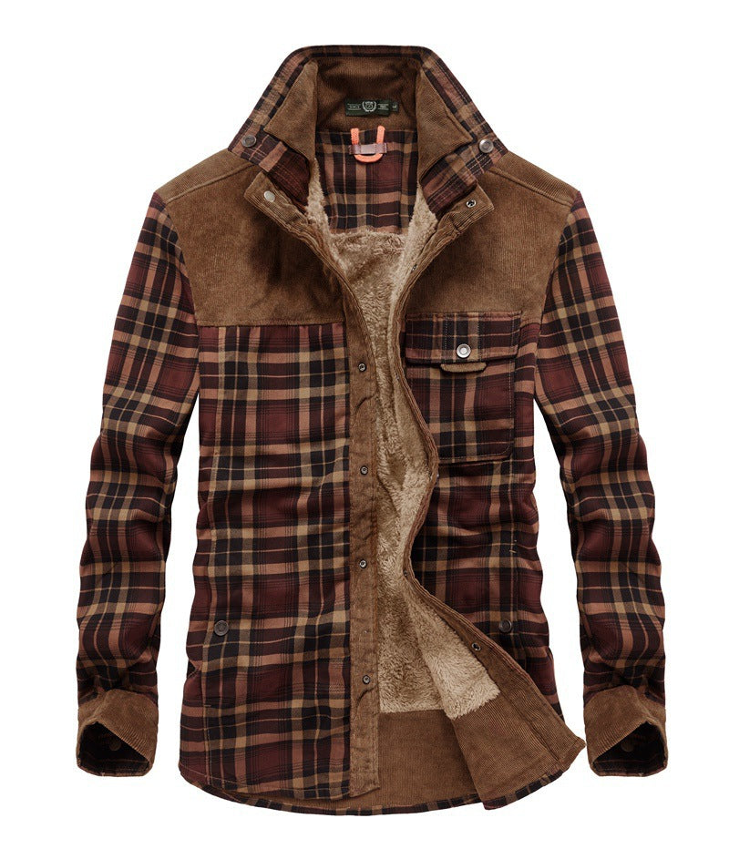 Herren Gemütliche Flanelljacke mit Fleecefutter Drune