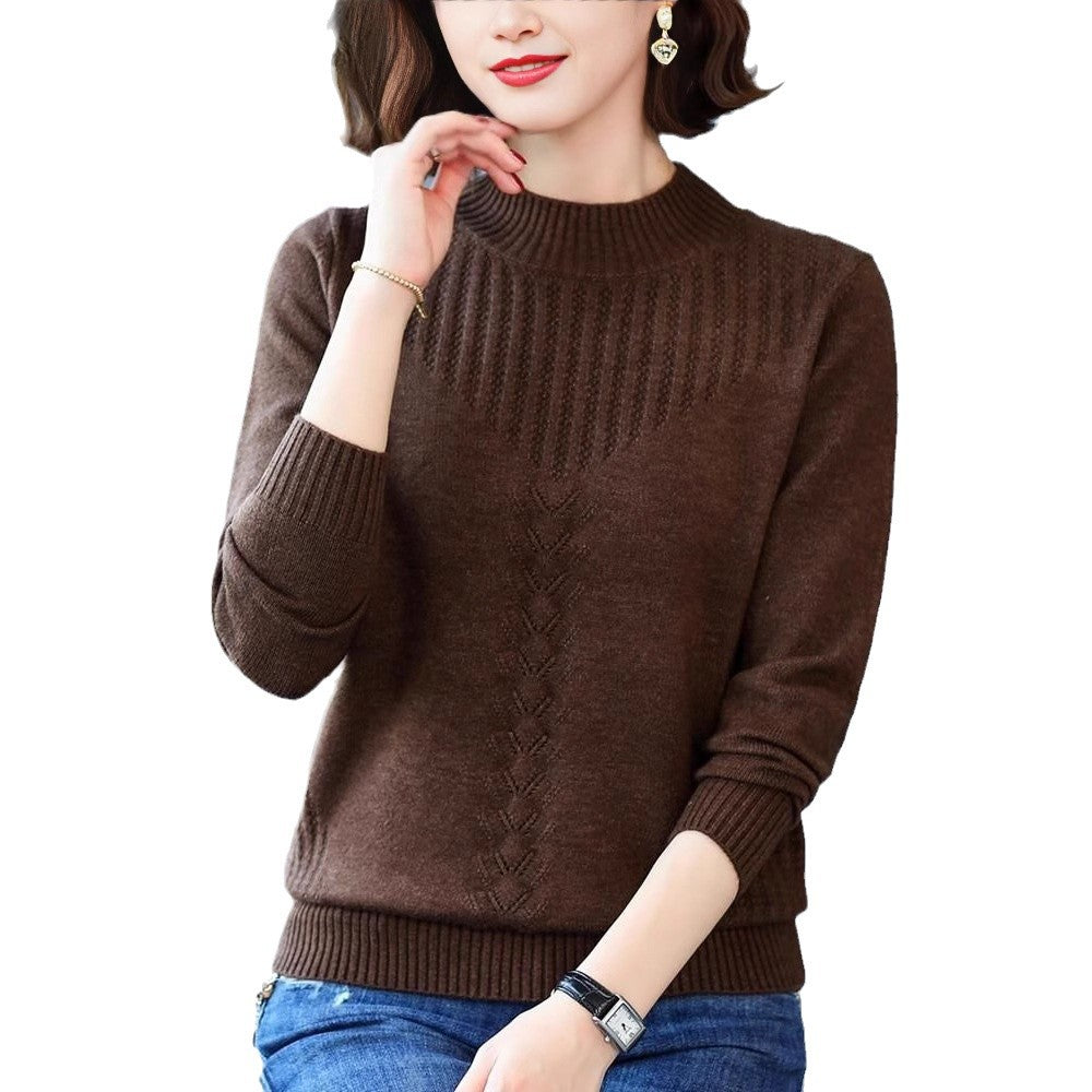 Damen eleganter Strickpullover mit modernem Zopfmuster Drune