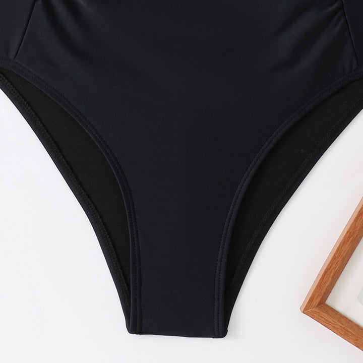 Damen Eleganter hochgeschnittener Badeanzug mit dekorativen Schleifendetails Drune