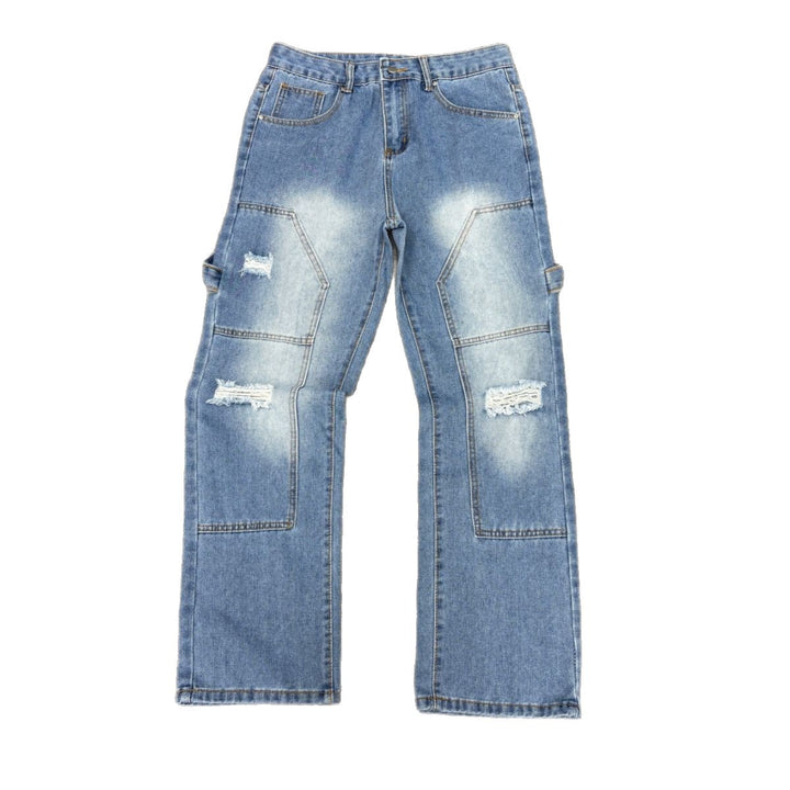 Herren Lässige Cargo-Jeans mit Riss-Details Drune