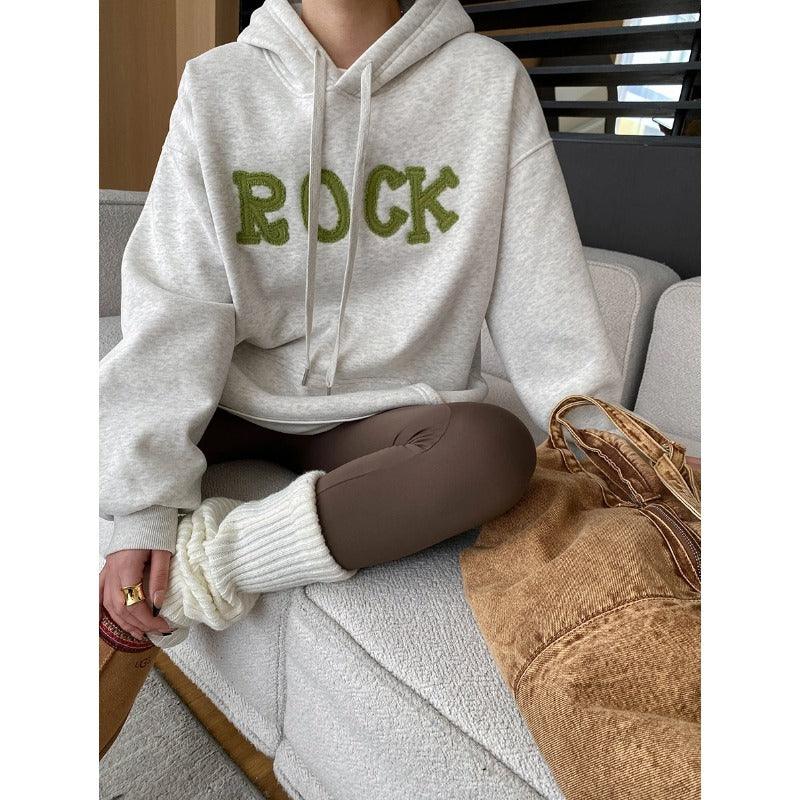 Damen Hoodie mit auffälligem Schriftzug Drune