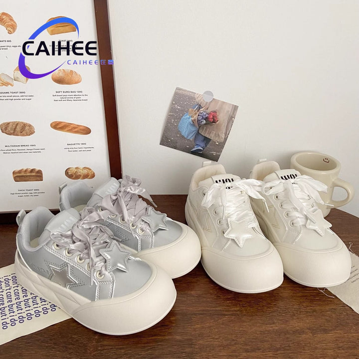 Damen Sportliche Sneakers mit modischem Design und dicker Laufsohle Drune