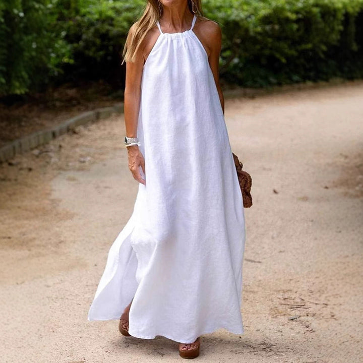 Damen Maxikleid mit Spaghettiträgern und elegantem fließendem Schnitt Drune