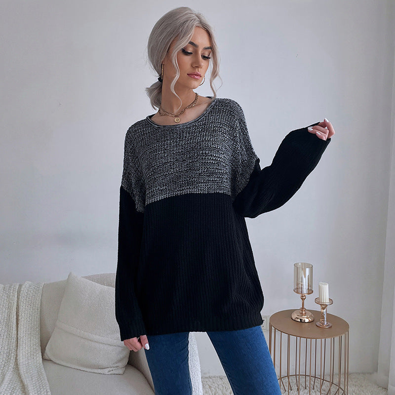 Damen Weit geschnittener Grobstrickpullover mit Raglanärmeln und Rundausschnitt Drune