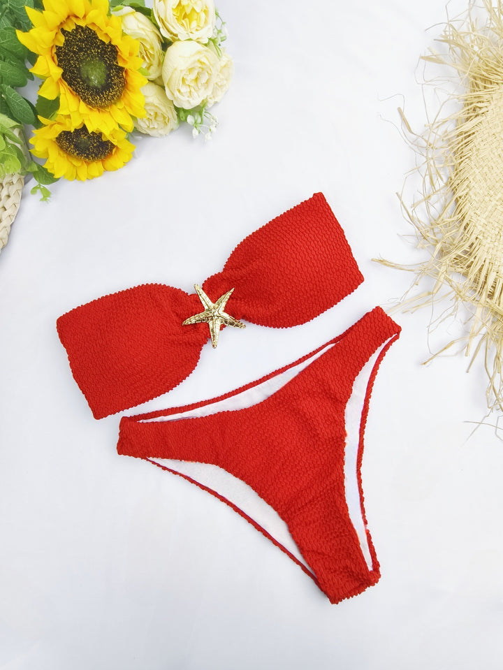 Damen Bandeau-Bikini mit funkelndem Sternen-Detail Drune