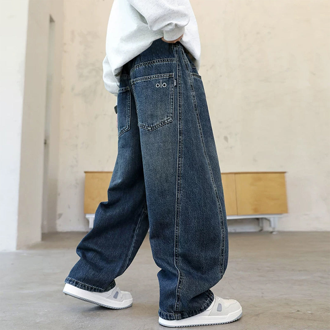 Damen lässige weite Denim-Hosen Drune