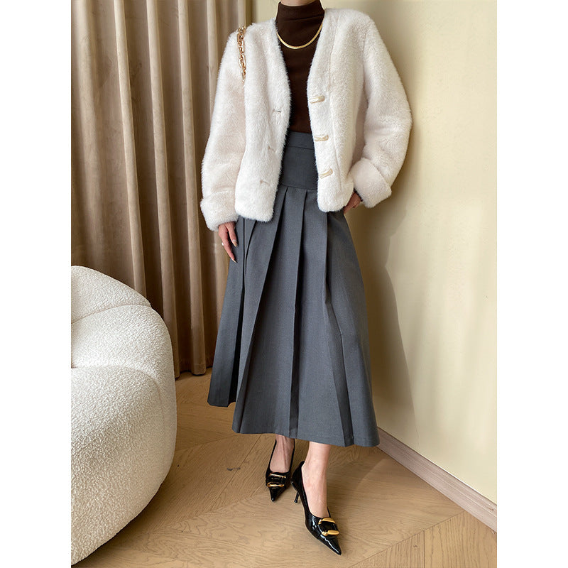 Damen kurze Strickjacke mit eleganten Knopfdetails und weichem Material Drune