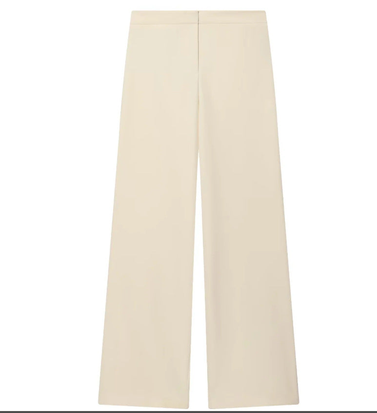 Damen 100+ weite High‑Waist Palazzo‑Hose mit cleanem Frontabschluss und Bügelfalte Drune