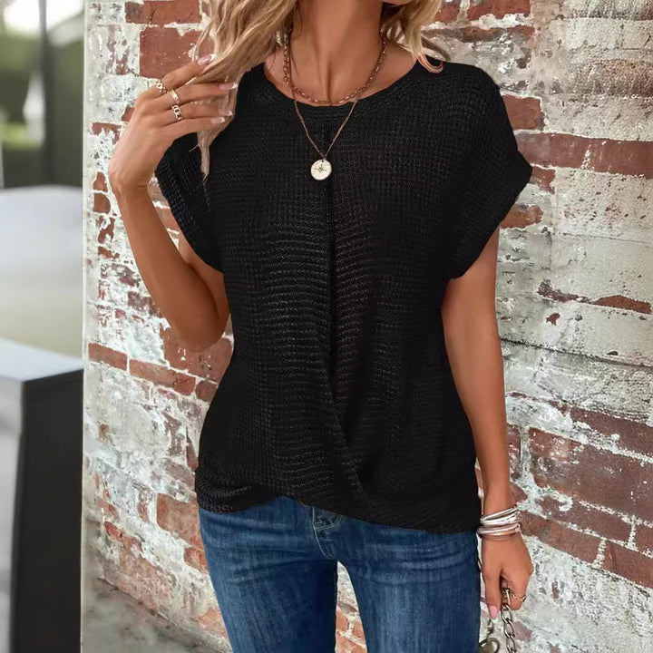 Damen lässiges Waffelstrickshirt Drune