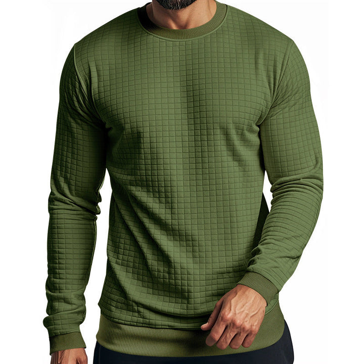 Herren Langarm-Sweatshirt mit strukturiertem Design und elastischen Bündchen Drune