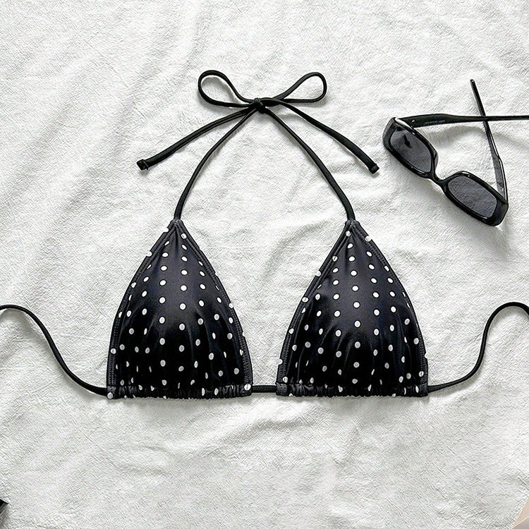 Damen Triangel-Bikini-Oberteil mit verstellbaren Trägern und Polka-Dots Drune