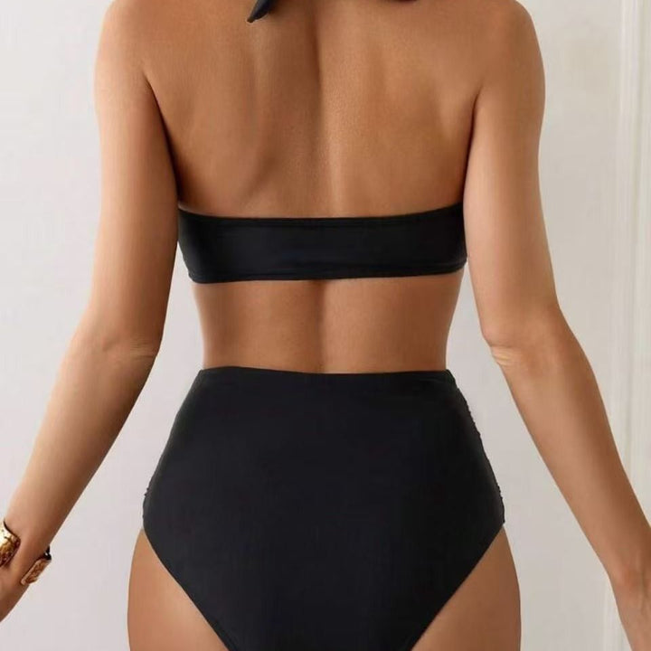 Damen Bikini-Set mit transparenten Einsätzen und hohem Taillenbund Drune