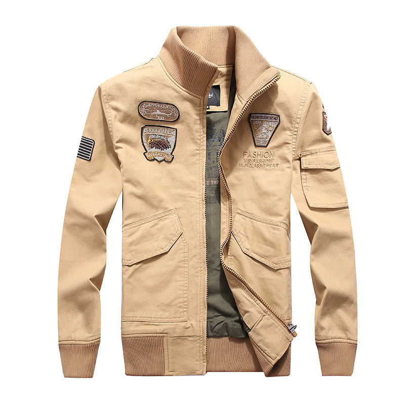 Herren Field-Bomberjacke aus robustem Canvas mit Aufnäher-Details und Ärmelpattentasche Drune