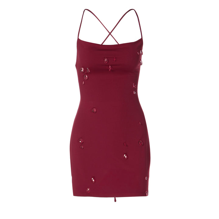 Damen Figurbetontes Minikleid mit transparenten Akzenten Drune