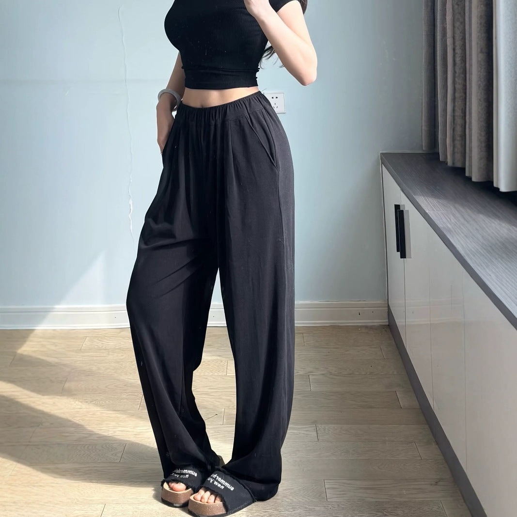 Damen Weite Chino-Hose mit elastischem Bund Drune