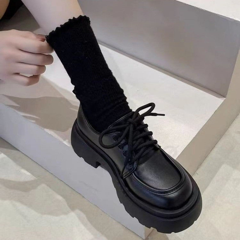 Damen Komfortable Schnürschuhe mit dicker Laufsohle und strapazierfähigem Obermaterial Drune