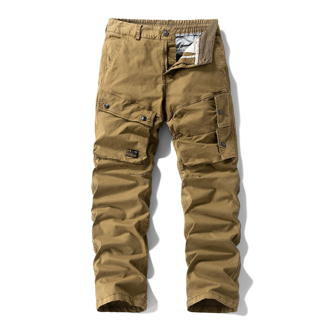 Herren Robuste Canvas-Cargo-Hose mit elastischem Bund, Kniepaneelen und Klappfächern Drune