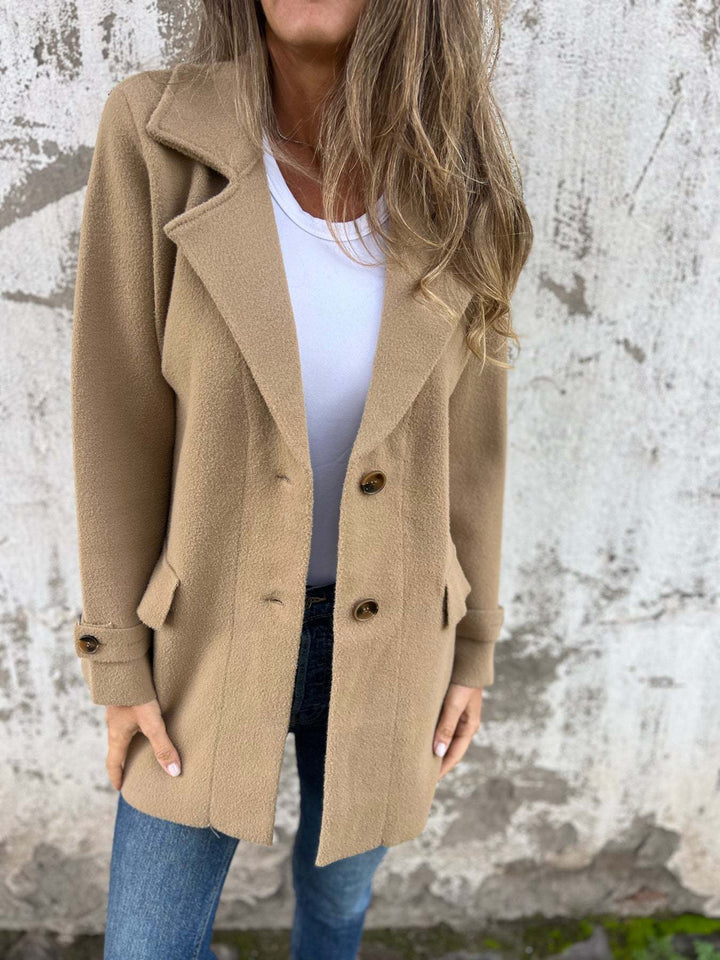 Damen eleganter und bequemer Fleece-Mantel Drune