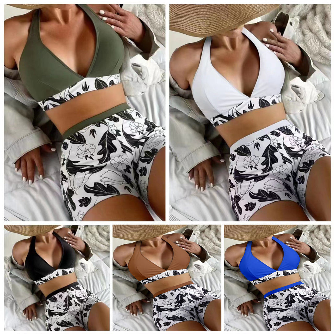 Damen Triangel-Bikini mit floralem Shorts-Design Drune