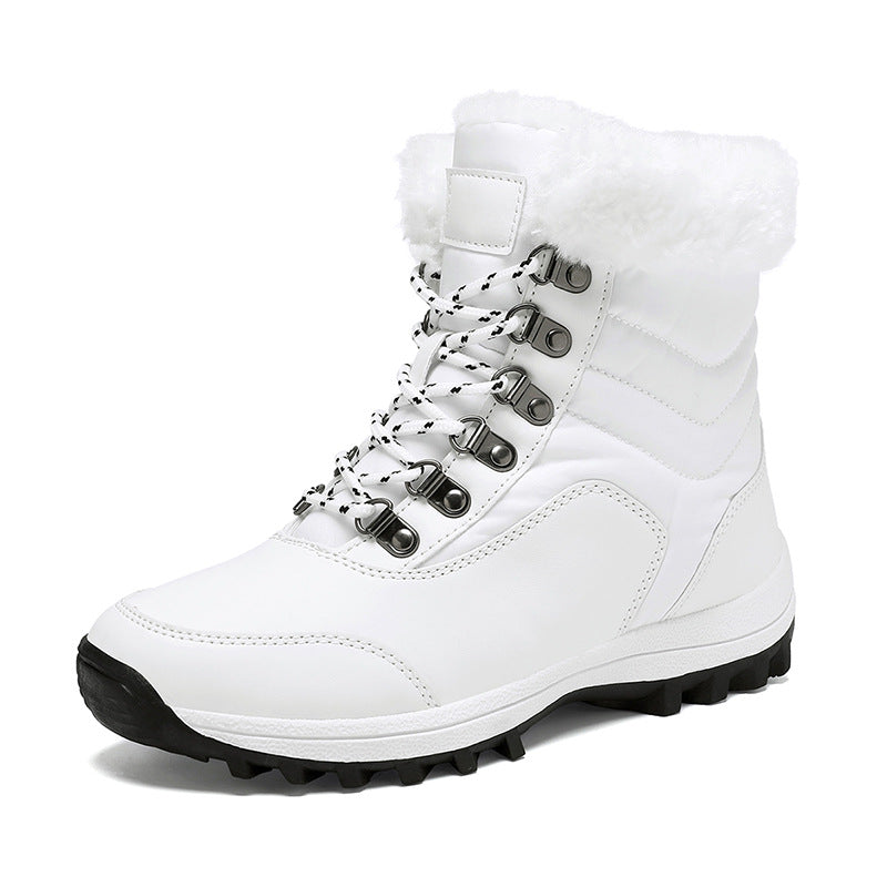 Damen Gefütterte Winterstiefelette für Schnee mit Kunstfellkragen, wasserabweisender PU‑Schutzschicht und griffiger Multiterrain‑Profilsohle Drune