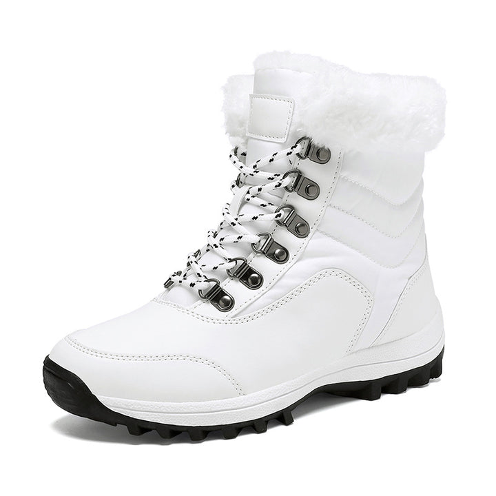 Damen Gefütterte Winterstiefelette für Schnee mit Kunstfellkragen, wasserabweisender PU‑Schutzschicht und griffiger Multiterrain‑Profilsohle Drune