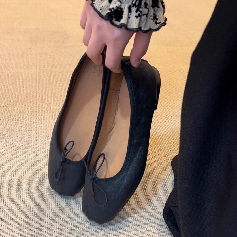 Damen Ballerinas mit quadratischer Zehenform und elegantem Riemenverschluss Drune