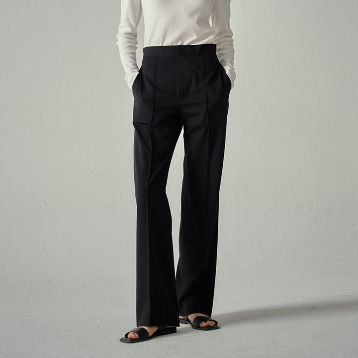 Damen elegante Fließende Stoffhose Drune