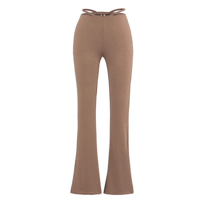 Damen elegante Flared-Hose mit hohem Bund und praktischen Seitentaschen Drune