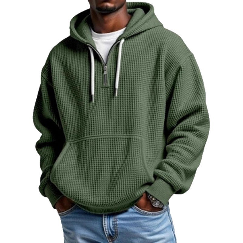 Herren Modischer Kapuzenpullover mit Waffelstruktur Drune