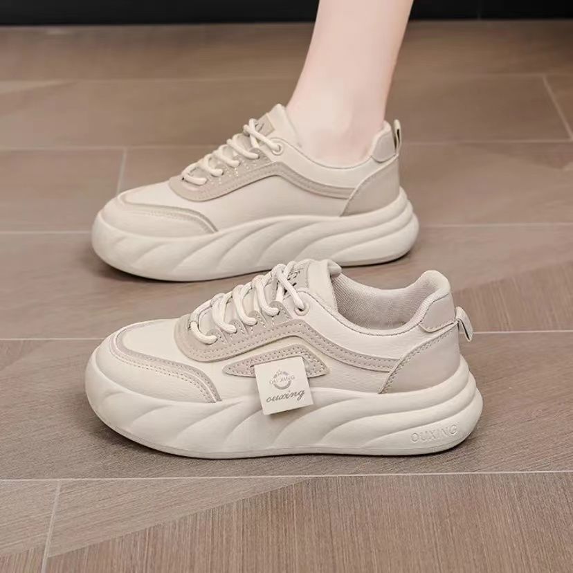 Damen Komfortable und trendige Sneakers mit atmungsaktivem Mesh und dicker Sohle Drune
