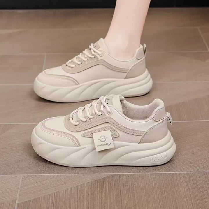 Damen Komfortable und trendige Sneakers mit atmungsaktivem Mesh und dicker Sohle Drune