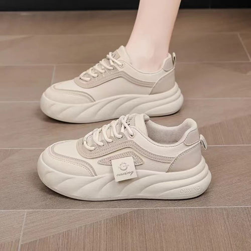 Damen Komfortable und trendige Sneakers mit atmungsaktivem Mesh und dicker Sohle Drune