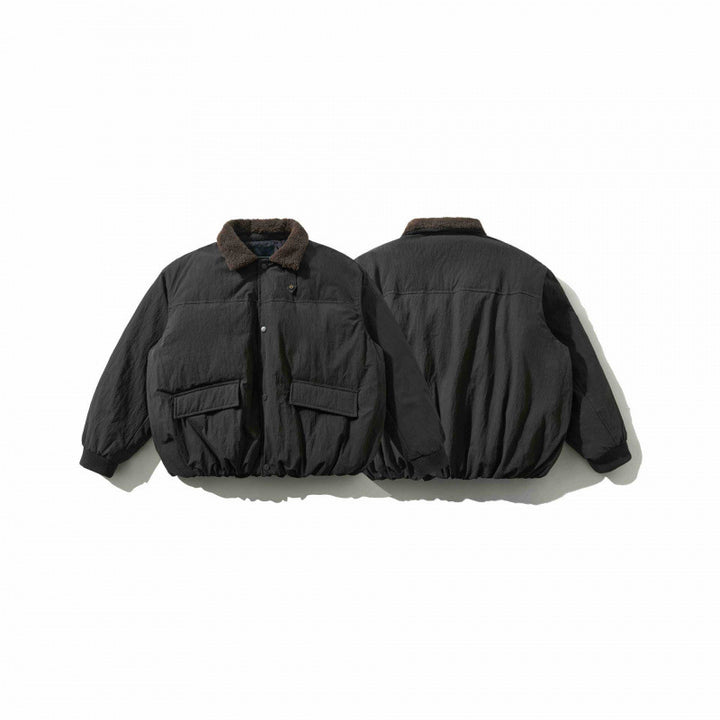 Herren Gepolsterte Bomberjacke mit Teddykragen, Pattentaschen und elastischem Saum Drune
