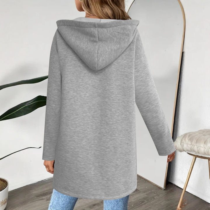 Damen Longline Oversize-Jacke mit durchgehendem Reißverschluss und Zipper-Taschen Drune