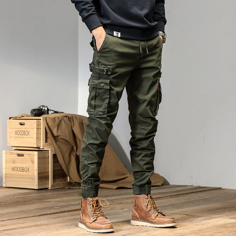 Herren Schmale Utility-Cargojogger aus Ripstop mit Elastikbund, Kordelzug und Mehrfachtaschen Drune