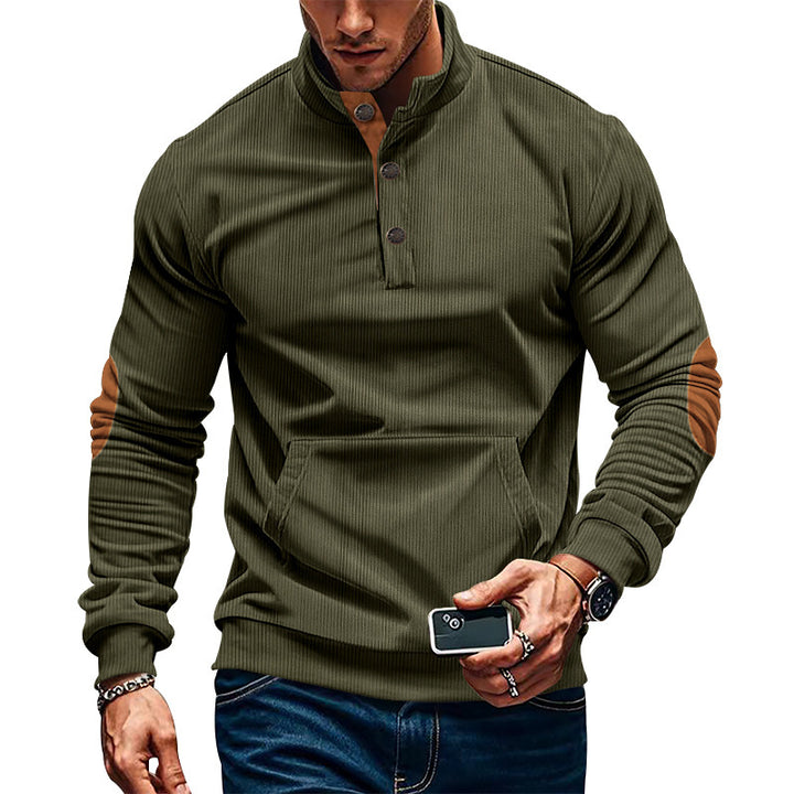 Herren stilvolles Langarm Kapuzenshirt mit modernem Strukturdesign und eleganten Akzenten Drune