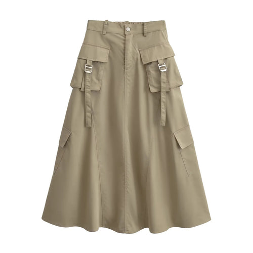 Damen Midirock mit praktischen Cargo-Taschen und elegantem Schnitt Drune