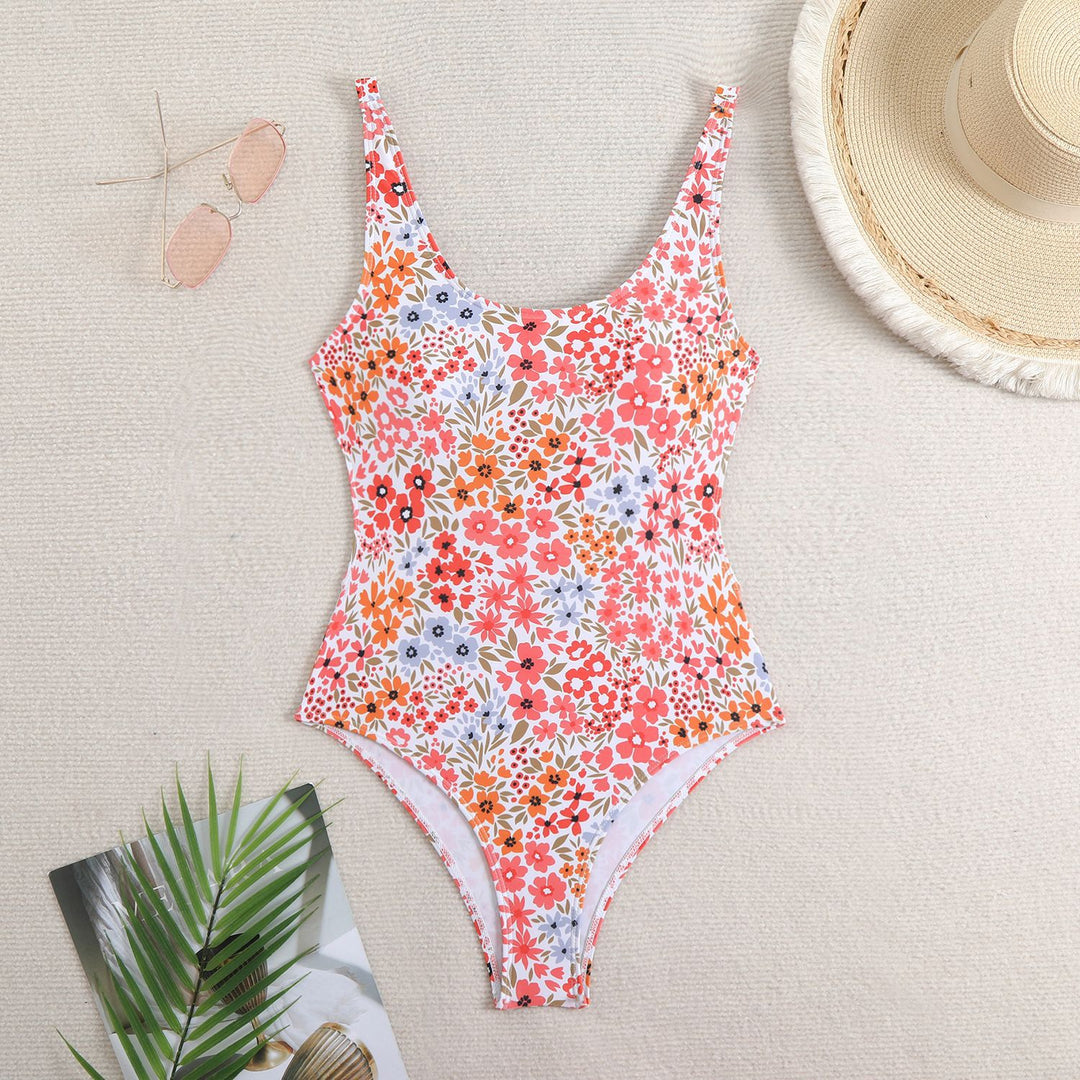 Damen Einteiler Badeanzug mit floralem Muster Drune