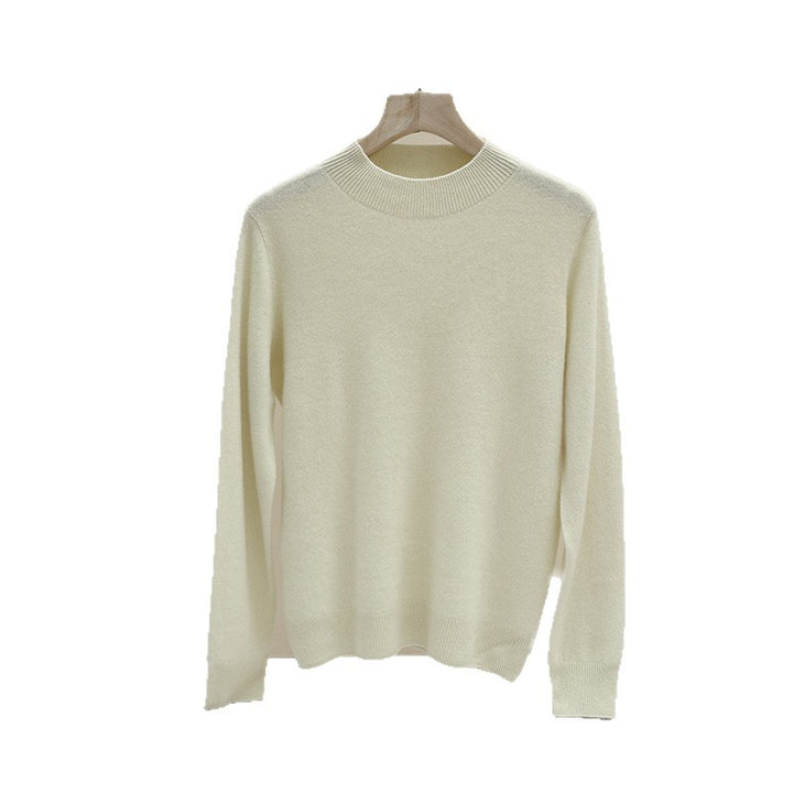 Damen Feiner Longsleeve-Rundhalspullover mit verstärktem Rippenkragen & schmeichelnder Hüftlänge Drune
