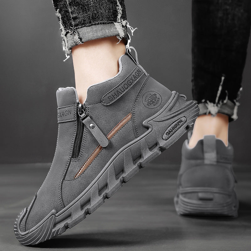 Damen Sportliche High-Top Sneakers mit einzigartigem Reißverschluss und dämpfender Sohle Drune