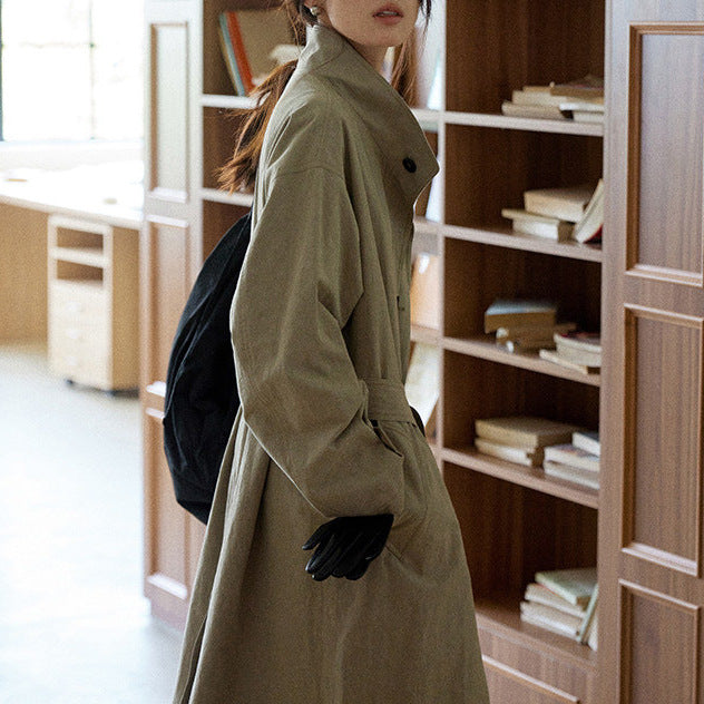 Damen Urbaner Lange Trenchcoat Drune
